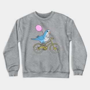 blue quaker parrot on a bike Crewneck Sweatshirt